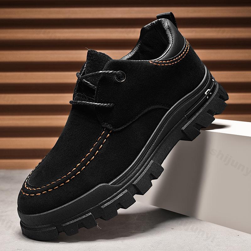 

2026 Autumn New Men s Fashi Retro Design Casual Thick Soled Shoes Outdoor Sports Low Top Comfortable N Slip Chunky sneakers 39 чёрный