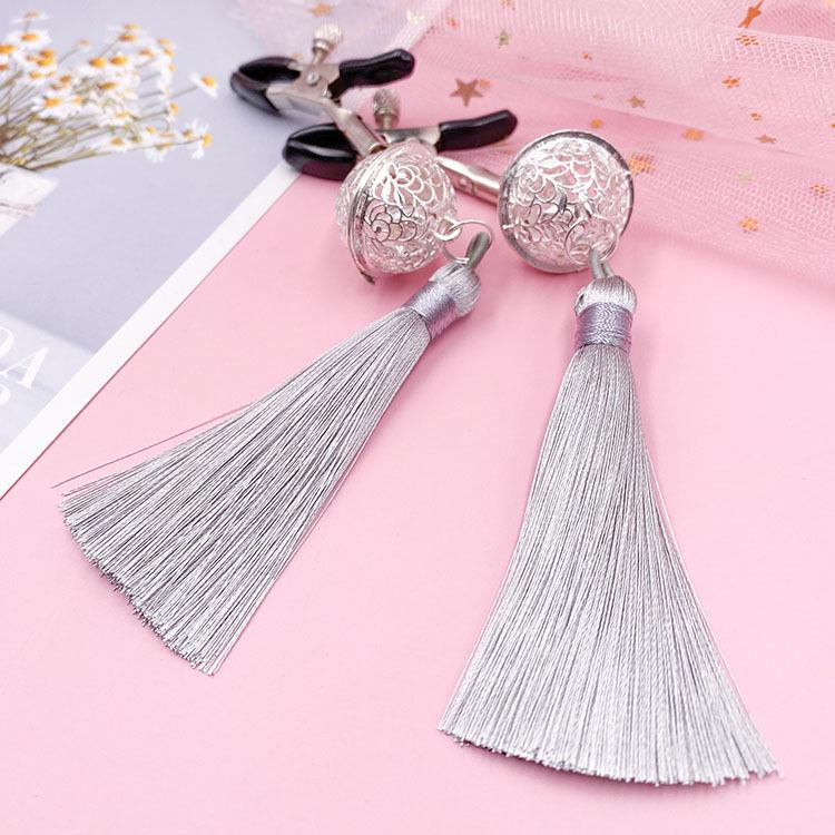 Tassel Palace: Wearable Nipple Clamps with Charms - Erotic SM Accessories for Women