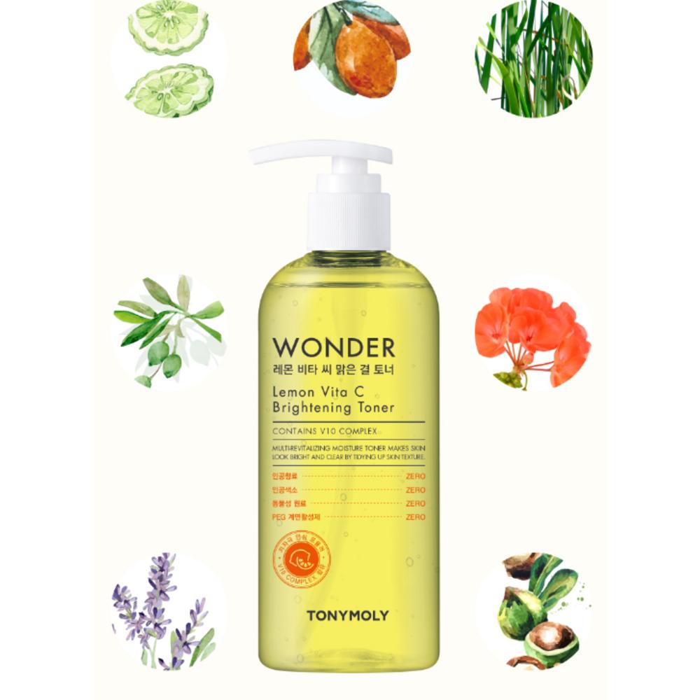 Tony Moly Wonder Lemon Vita C Clear Texture Toner, 300ml, 2 Packs