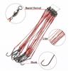 FTK 20 Piece Fishing Steel Hook and Wire Leader with Rolling Swivel Clip 12cm/4.724in 16cm/6.30in 20cm/7.874in