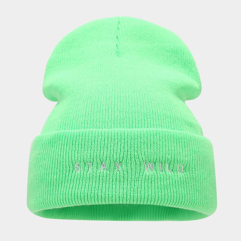 Autumn and winter new large board knitted hat men's trendy personality retro cold hat women's fashion letter embroidery simple stacking hat