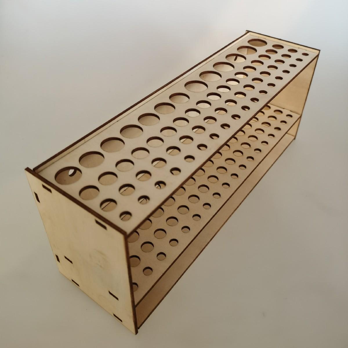 

67-Piece Wall-Mounted or Freestanding Detachable Wooden Brush Holder 25 x 10 x 7 CM