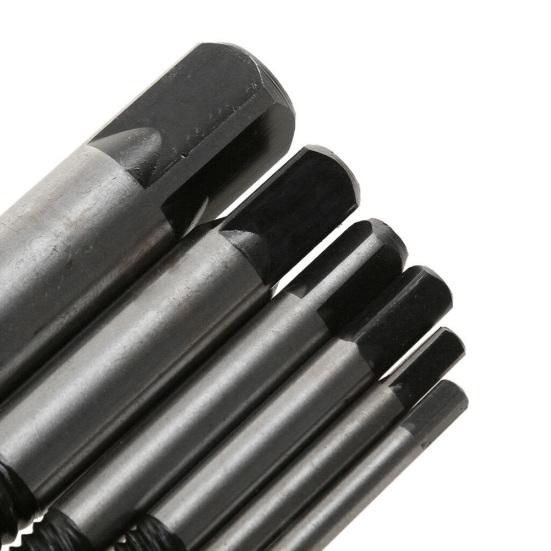5Pcs Carbon Steel Screw Extractors Broken Damaged Stud Bolt Remover Repair Tool