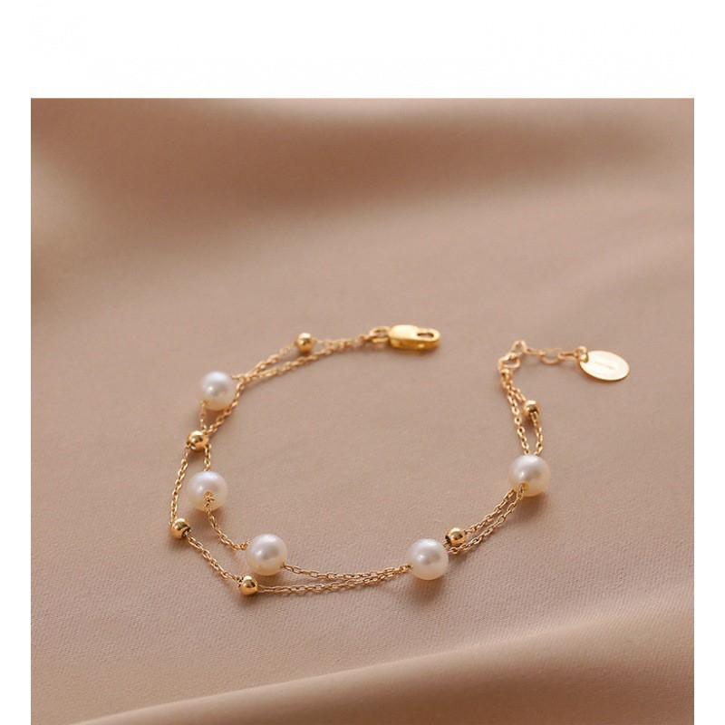 Handmade Double Layer Adjustable Freshwater Pearl Star Charm Bracelet Women 3-4mm Natural Pearls Boho Chic Jewelry Gift 5-6mm