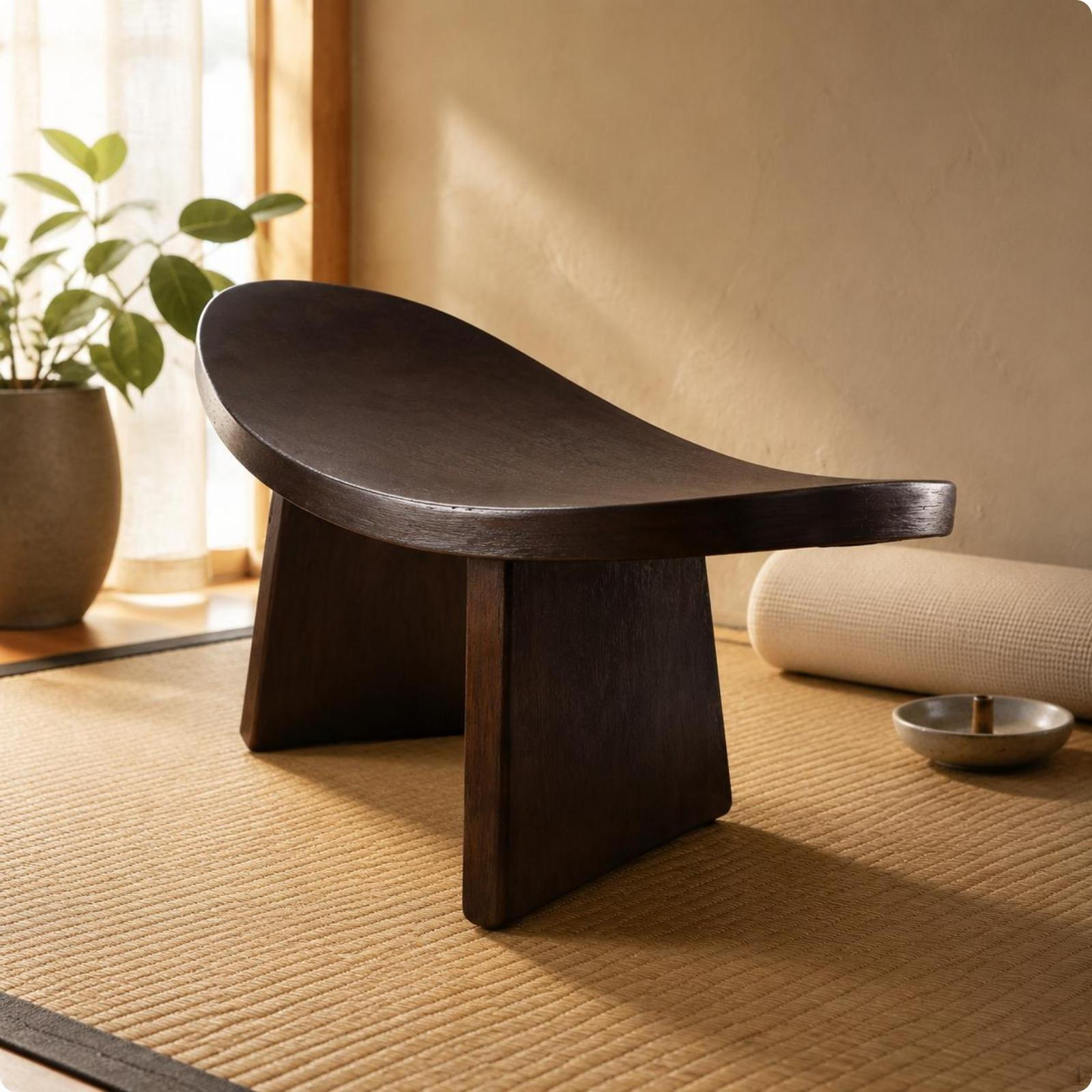 Ergonomisks meditācijas sols Materiāli Masīvkoks Ceļos