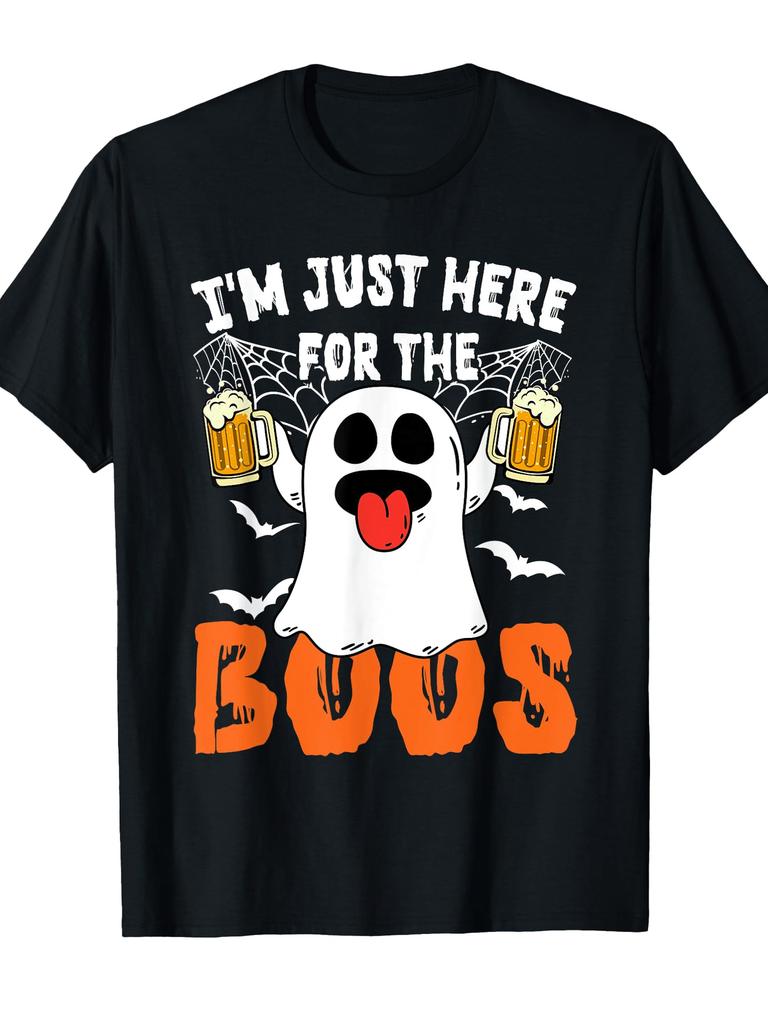 Unisex T-shirt I'M Just Here for The Boos Cute Ghost Halloween Costume T-Shirt