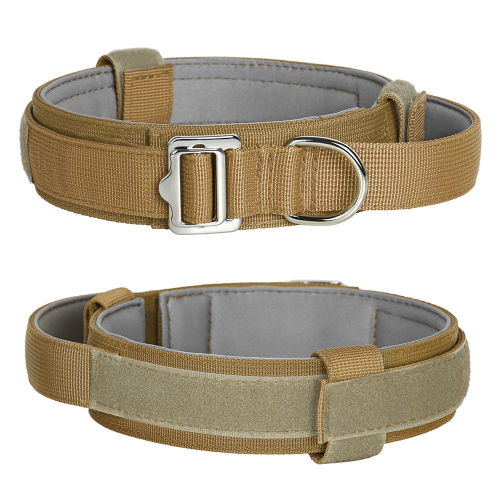 Durable Tactical Dog Collar Adjustable Nylon Military Collars with Control Handle for Medium Large Dogs German Shepherd Training