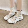 Black retro French flat-soled single shoes women's 2025 new spring shallow mouth ballet versatile skirt Mary Jane shoes