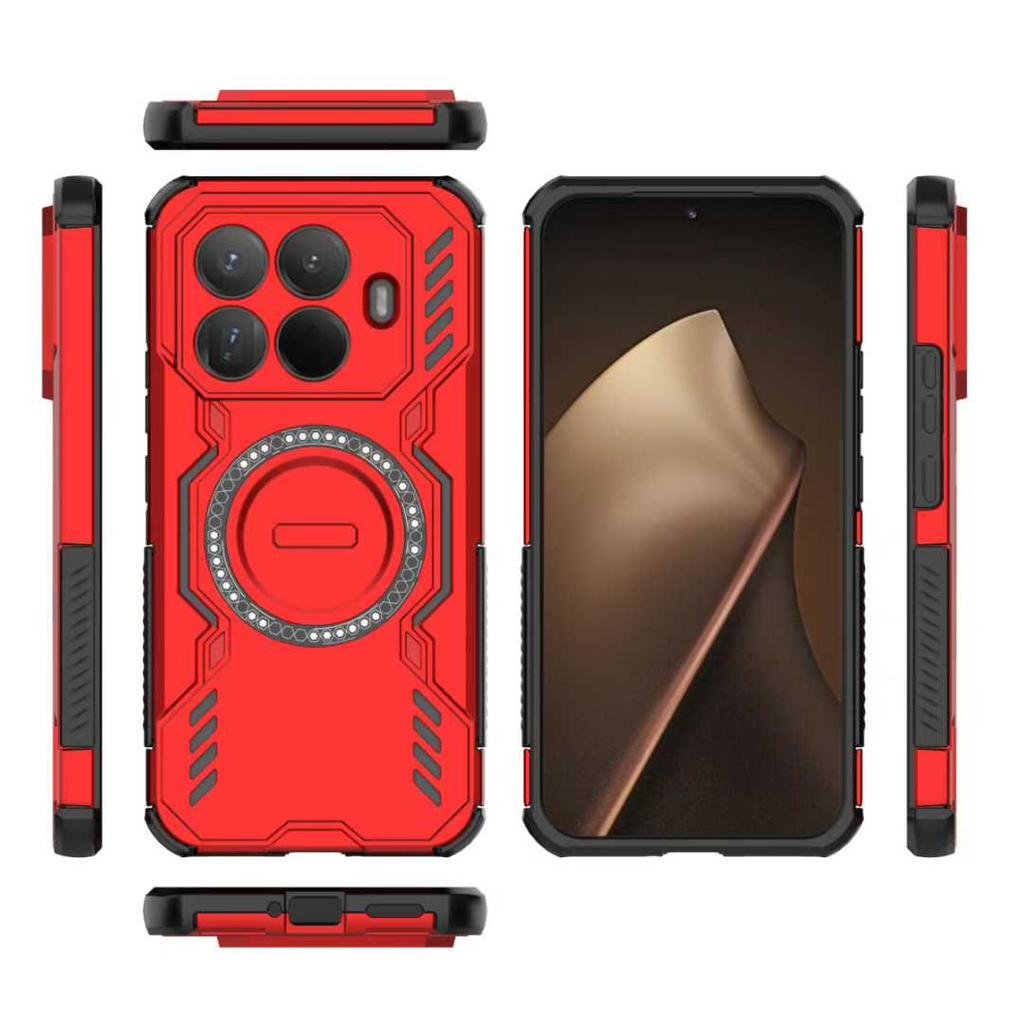 Wytrzymałe etui ochronne Rugged Armor na tył do Xiaomi 15T Pro 17 ProMax Redmi Note 15 Pro Plus 15 15C Magnetyczne etui na telefon z ładowaniem bezprzewodowym