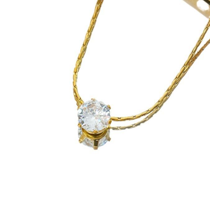 Temperament Light Luxury Exquisite Necklace for Women Versatile Fashion High-end Diamond Inlay