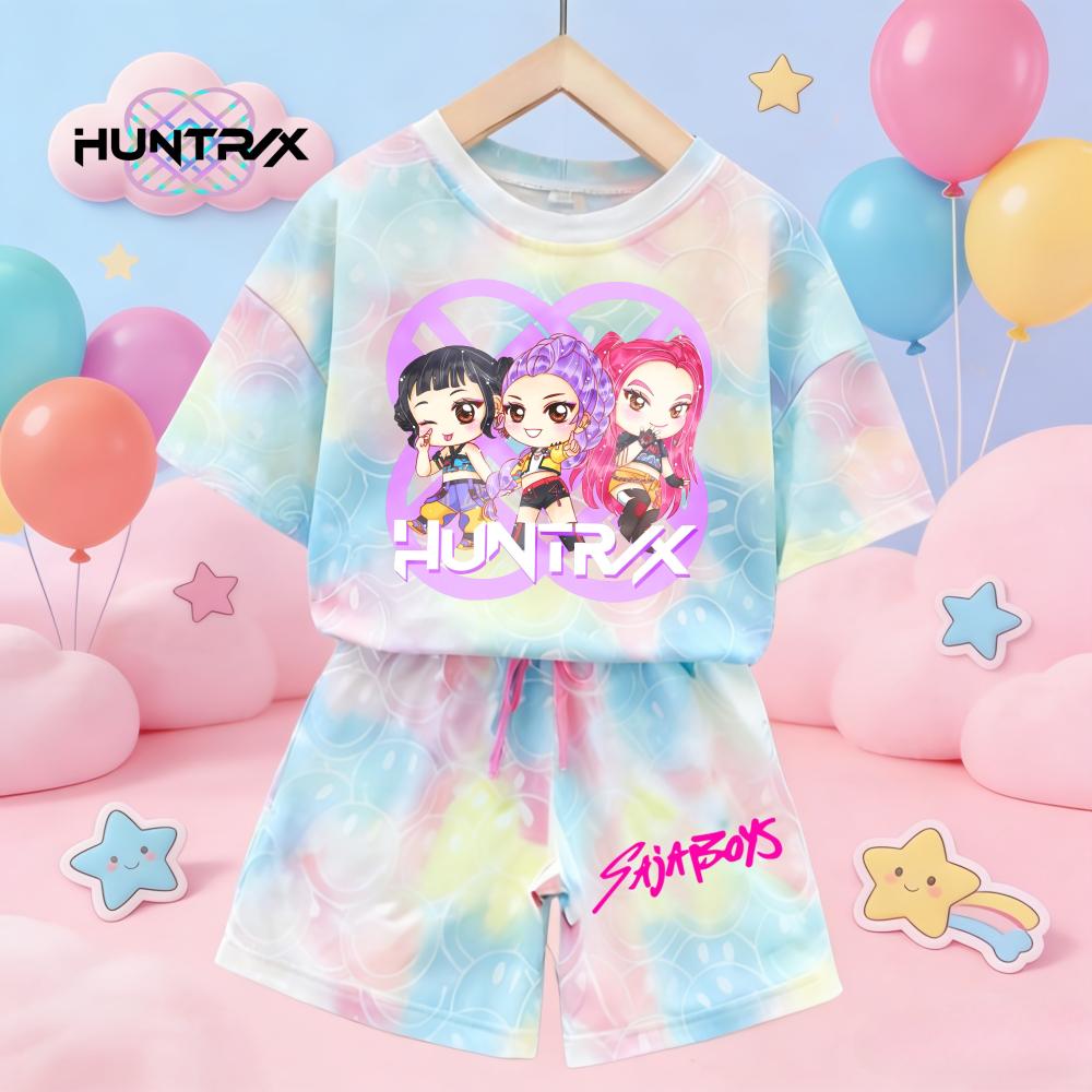 Sommer Neu KPop Dämonenjäger Kawaii Lächeln 3D Druck Kurzarm T-Shirt Mädchen Kinder T-Shirt