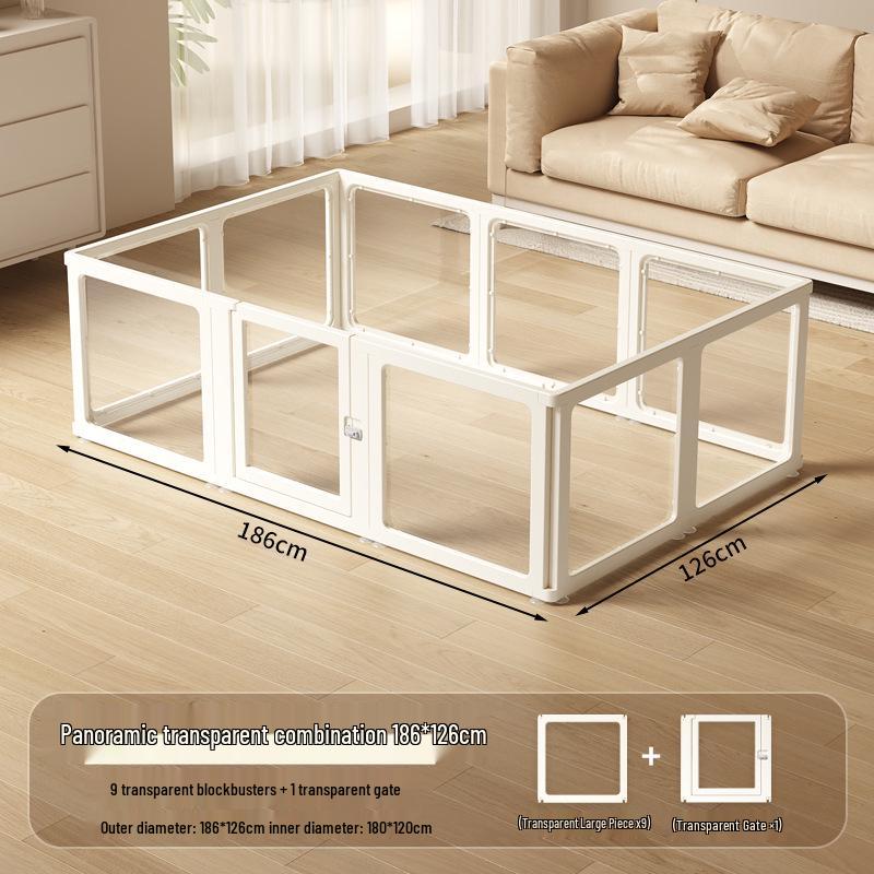 Gard Interior din Acril Transparent pentru Câini Mici - Incintă de Siguranță & Casuță pentru Câini