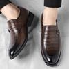 Fashion Slip on Business men's leather shoes fashion luxury designer styles Formal office party Daily versatile brown shoes 38-44