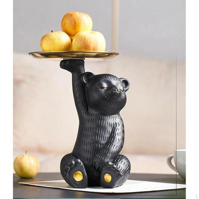 Bear Statue Snack Storage Tray Home Decor Sculpture Figurine