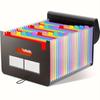 25/13 Bolsillos Plástico Sellado por Tres Lados Cuerda para Colgar Plegable Bolsa Organizadora A4 Carpeta Multicapa Bolsa de Almacenamiento de Archivos de Oficina