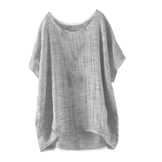 Women T-shirt Round Neck Short Sleeve Loose Fit Pullover Tops Pure Color Summer Casual Tops Daily Wear