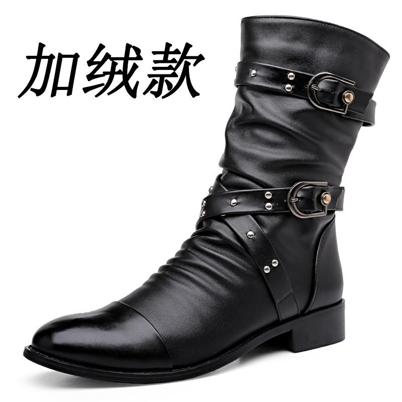 

2025 new men s boots winter high boots British army boots tooling Korean version Martin boots warm men s leather boots 44