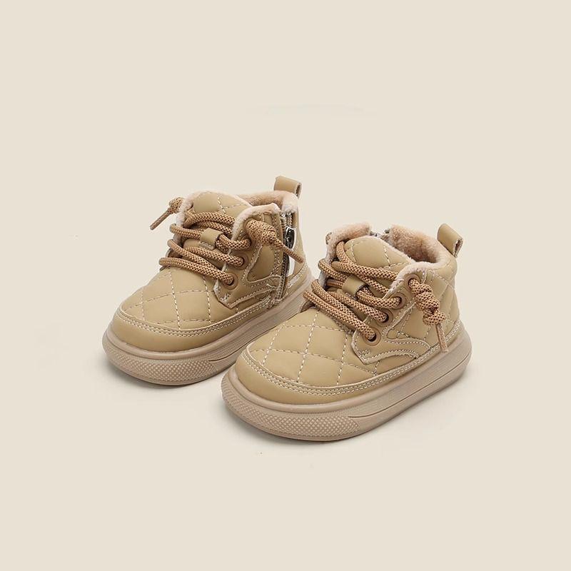 Weiche Sohle Kurze Stiefel für Jungen & Mädchen - Fleecegefütterte Baby Lauflernschuhe & Warme Winter Schneestiefel
