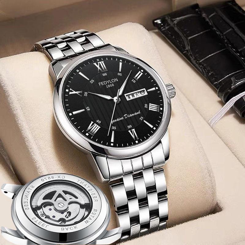 Ceasuri bărbătești cu adevărat Tourbillon, complet automat, nemecanic, calendar dublu, impermeabil, brand la modă, ceasuri bărbătești