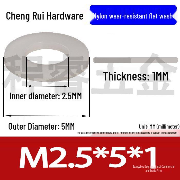 Ultra-Thin Nylon Insulating Flat Washers: M2-M32 Sizes