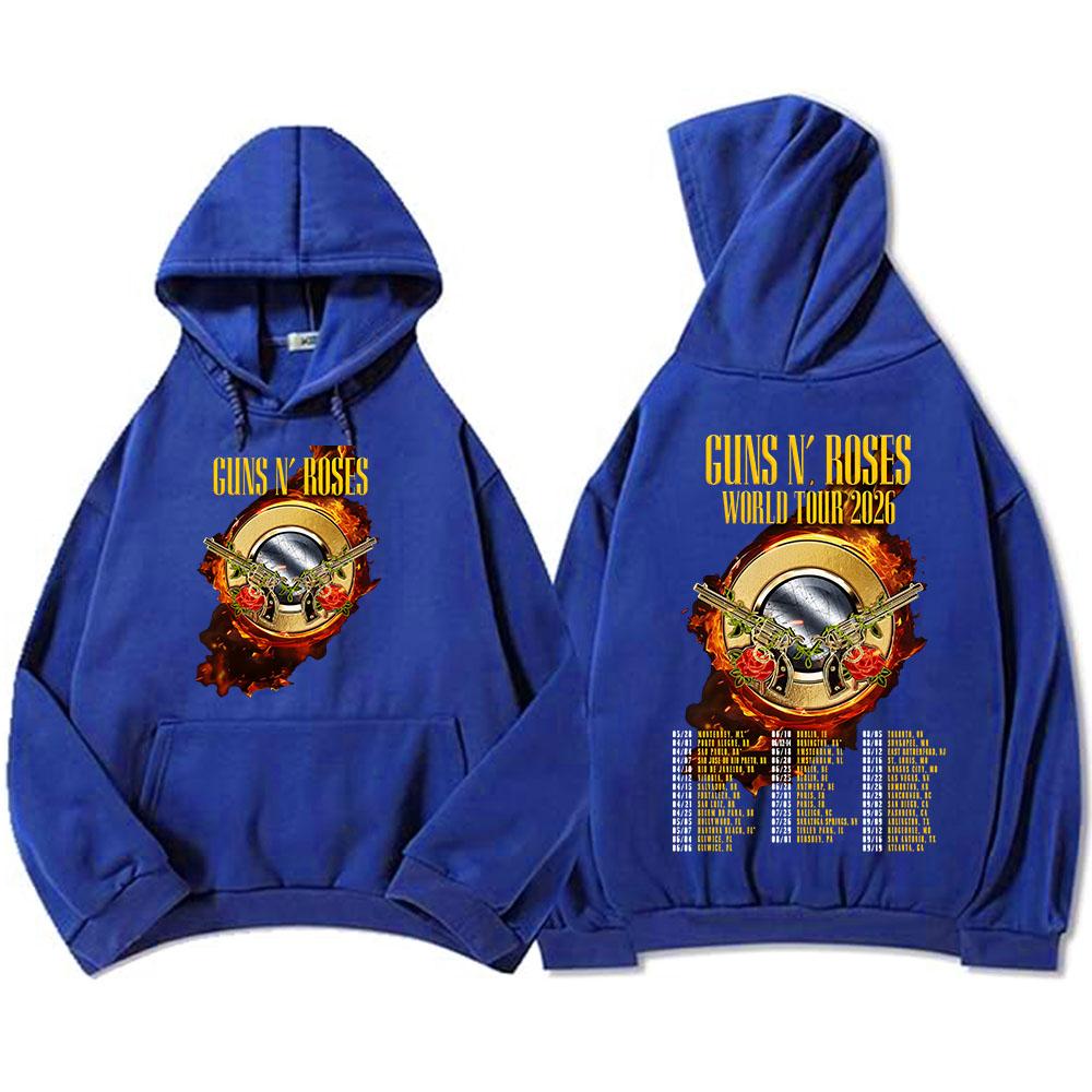 GUNSN' ROSES World Tour 2026 Hoodies Winter Long Sleeve Fashion Hooded Sweatshirts Hip Hop Unisex Streetwear Fleece Men Clothing