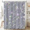 Purple Floral Shower Curtain Decorative Watercolor Print Bath Linen Wall Hanging Home Accessories for Bathroom