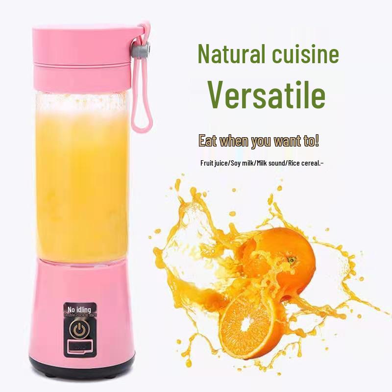 Pink Portable Rechargeable Electric Handheld Fruit Juicer Blender Cup