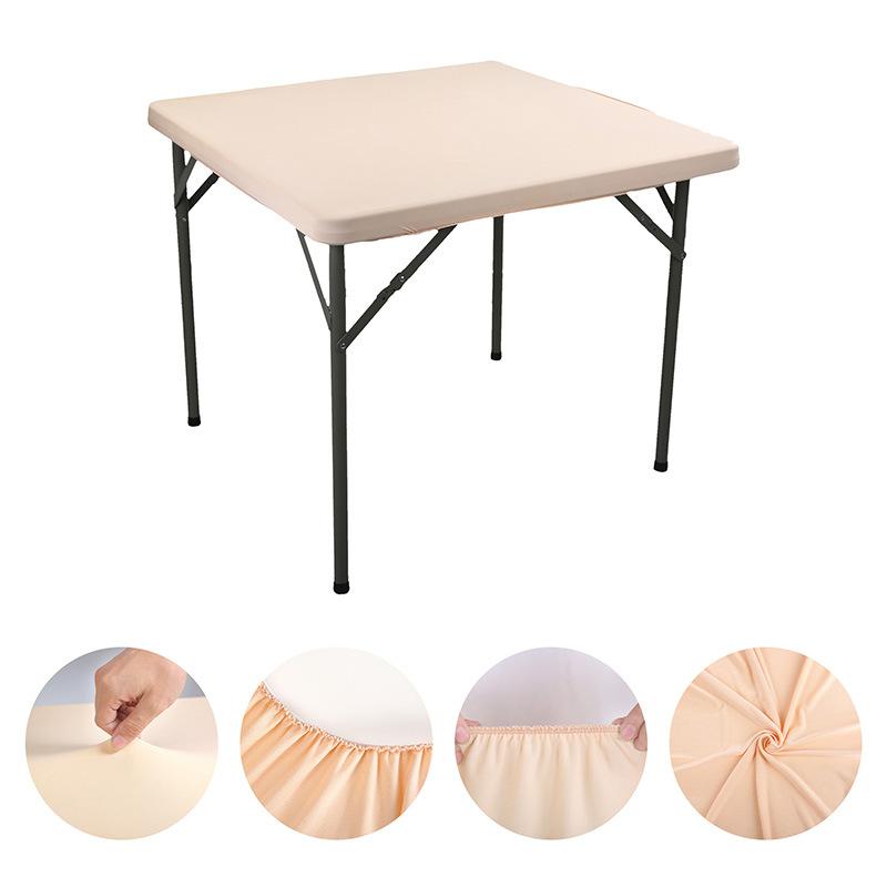 86X86Cm Square Table Cover Elastic Solid Color Wedding Table Protector Tablecloth for Dining Table Decor Picnic Outdoor Camping