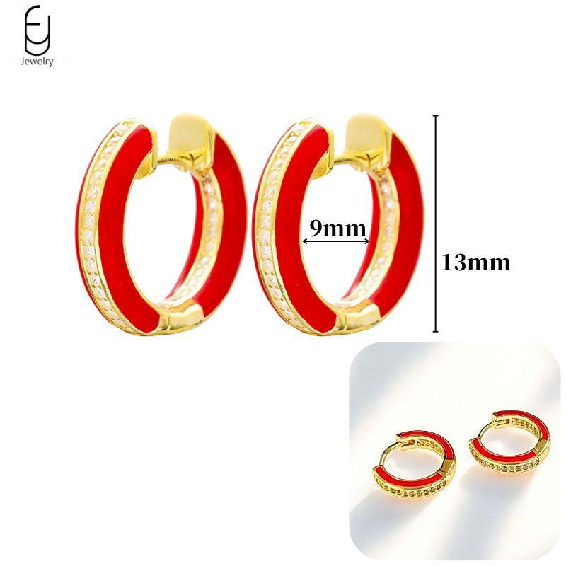 

925 Silver Needle Cute Starfish/Shrimp Pendant Earrings Red Chili/ Star Enamel Gold Earrings For Women Fashion Jewelry
