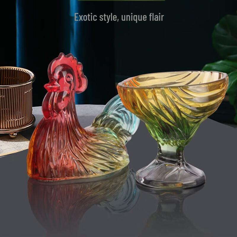 Bocal en Verre Fulevinci Style Européen Coq