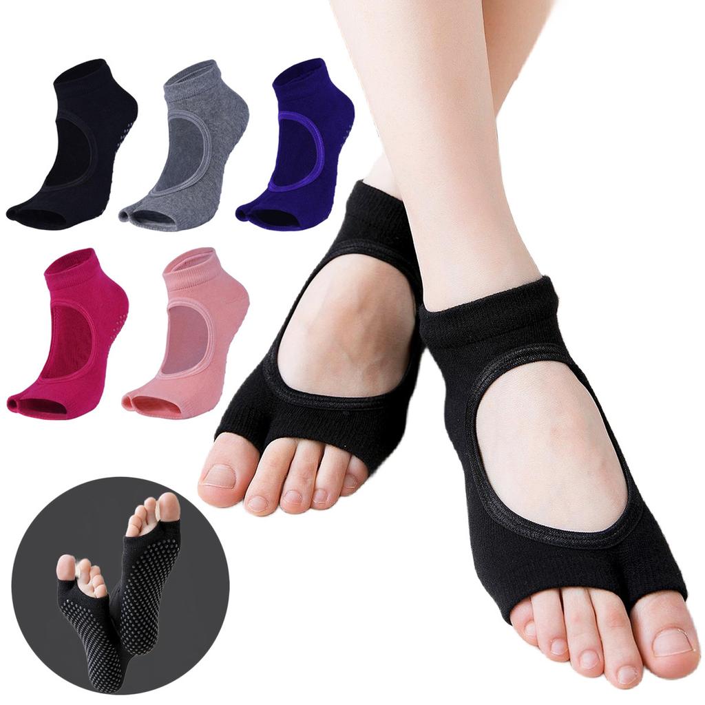 Non-Slip Split-Toe Yoga Socks for Women, Breathable Grip Pilates Dance Trampoline Aerobics Gym Anti-Skid Fitness Socks Footwear
