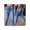 Women's Mid Rise Skinny Jeans Slim Fit Street Trend Butt Lifting Spring Women Denim Trousers