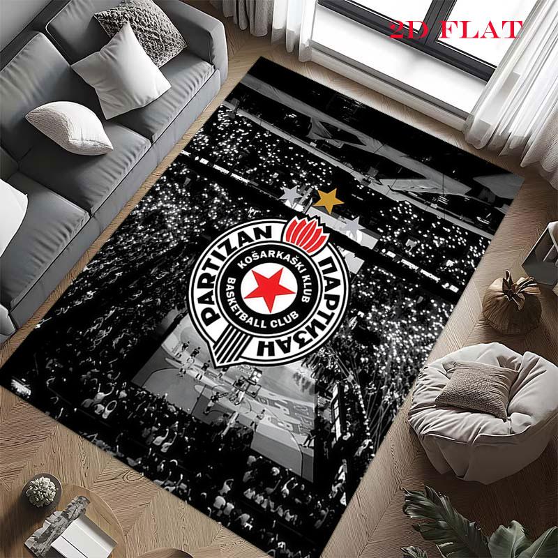 Tapis logo Partizan pour Salon Chambre Maison Décoration Canapé, Tapis de Sol Antidérapant pour Jeux d'Enfants