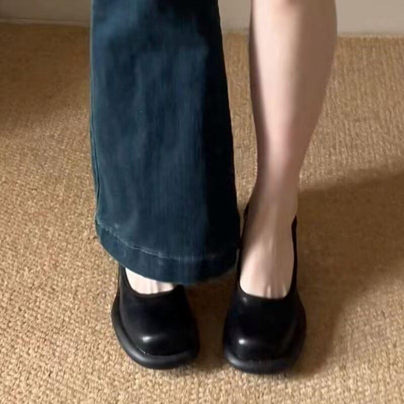 Retro high heels women's versatile outer wear is not tired of feet and feet, new spring and autumn Mary Jane single shoes
