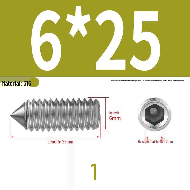 12.9 Edelstahl 304 Innensechskant Kegelspitze Gewindestift M2/M3