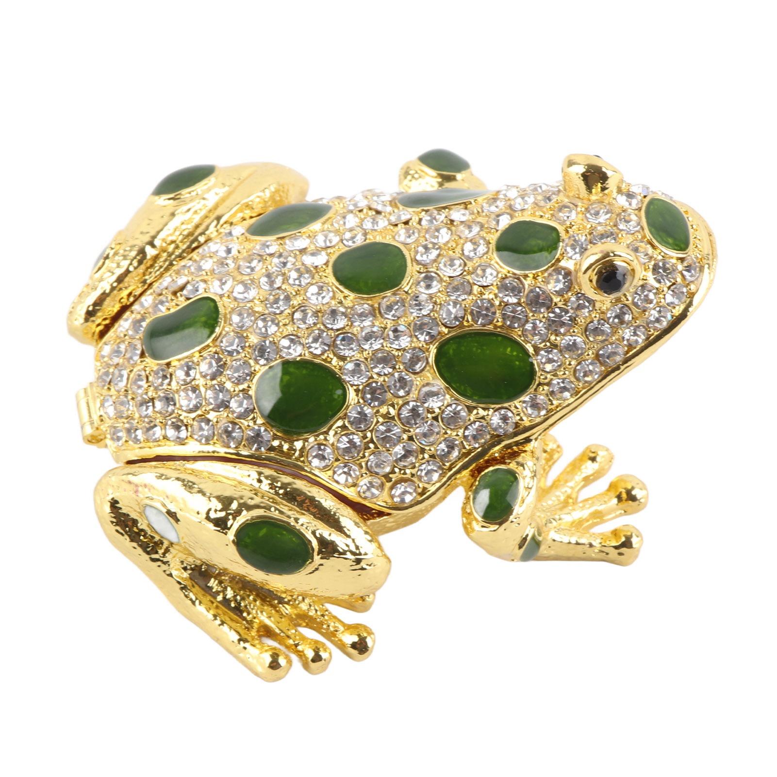 

Шкатулка для драгоценностей в виде лягушки со стразами, окрашенная гальванической фигуркой в ​​виде лягушки, шкатулки для драгоценностей, украшения