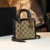 Strukturierte High-End Atmosphärische Rauten Diana Tasche, Echte Leder Damen Handtasche, Exquisite Ein Schulter Umhänge Handtasche, Damen Tasche