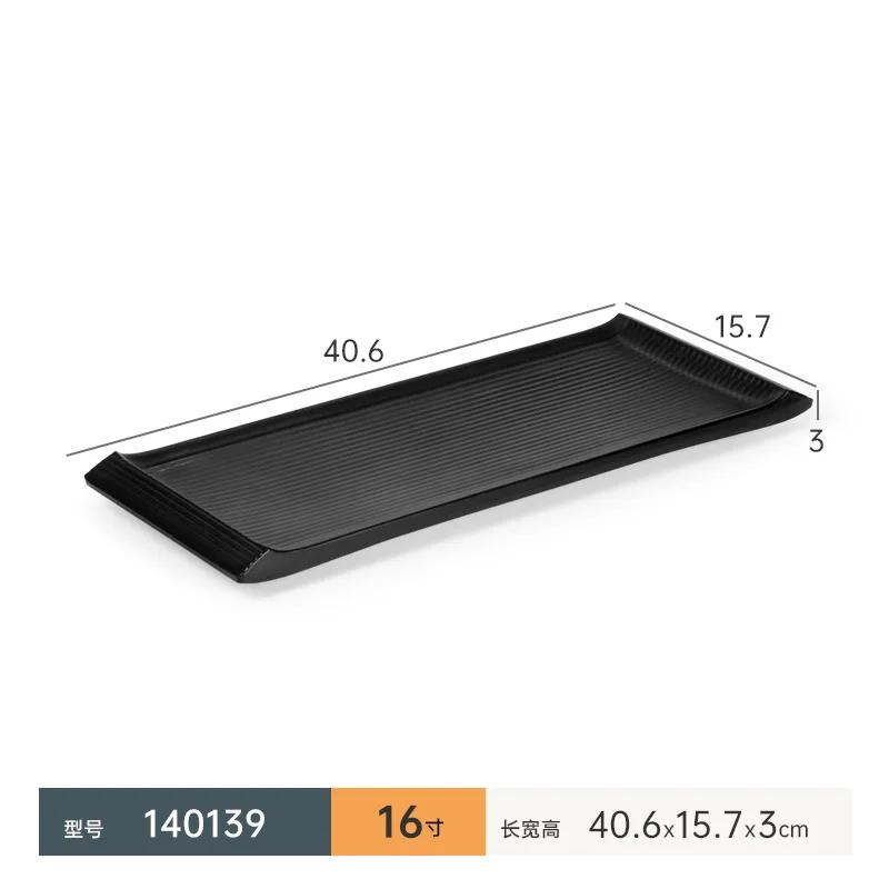 1 Pc Melamine Black Plate Restaurant Flat Dinner Plate Tableware