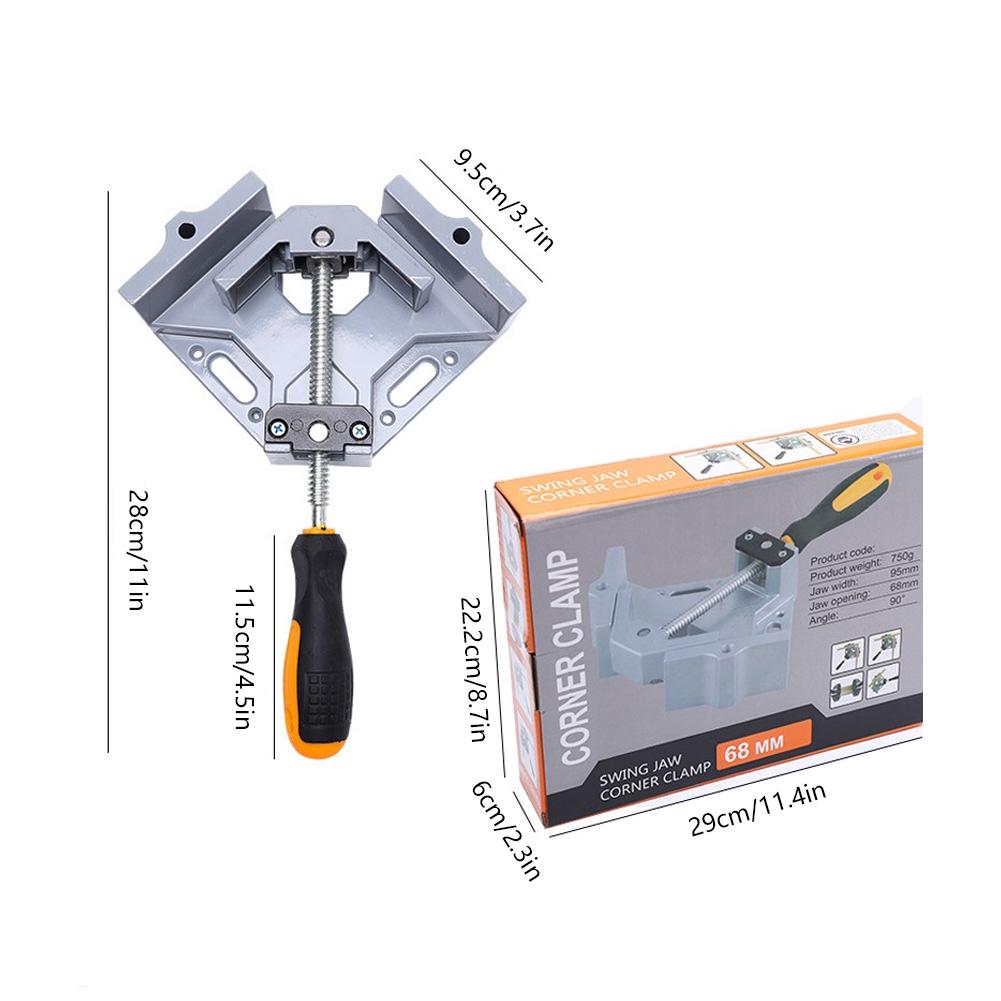 90 Degree Right Angle Clip Clamp Single Handle Aluminum Alloy Corner Clamp Woodworking Picture Frame Clip Right Angle Folder