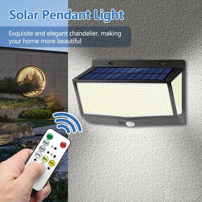 528 LED Solar Motion Sensor Wall Light Super Bright 3 Lighting Modes Waterproof Solar Security Floodlight for Yard Garden Gazebo