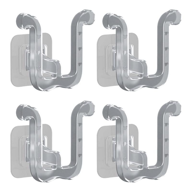 

2/4 шт. крючки для тапочек настенные для ванной комнаты без проколов самоклеящаяся стойка для хранения тапочек держатель для вешалки для обуви 2PCS прозрачный