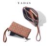 YADAS Ladies' Classic Oval Print Zipper Wristlet Bag - PU Leather