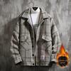Men's Korean Plaid Woolen Coat - Autumn/Winter Casual British Lapel Windbreaker