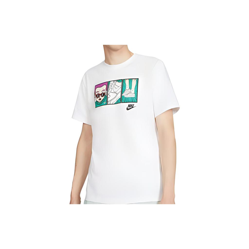Nike T Shirts Men's White Crew Neck Moderate Straight Fit CT6527-100
