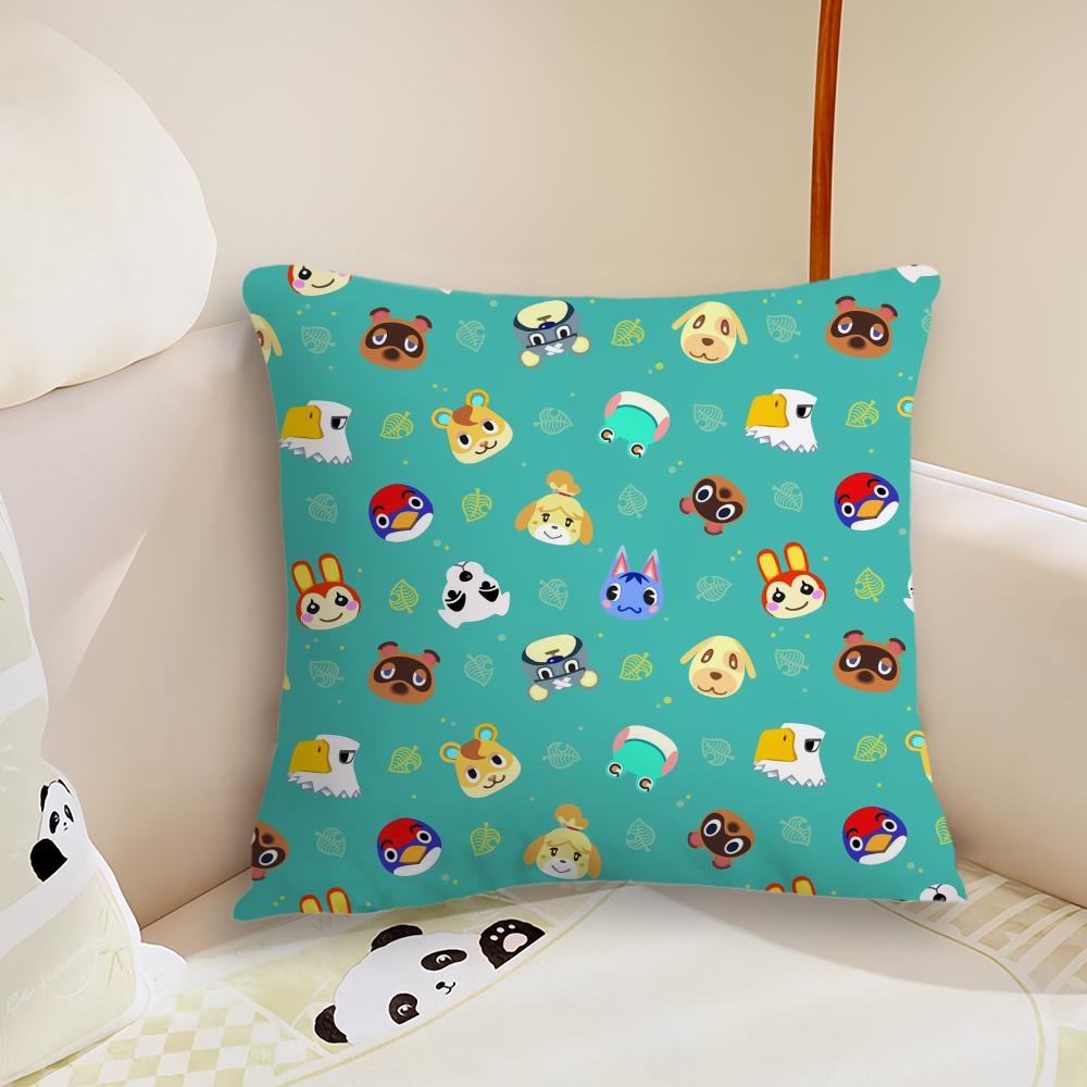 Game A-Animal Cute C-Crossing Cushion Cover Sofa Living Room Bedroom Headboard Backrest Cushion Square Cushion Nap Time Pillow C
