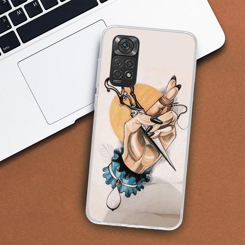 Hair Stylist Scissors Brush Phone Case For Xiaomi Redmi Note 13 12 12S 11 11S 10 10S 9 9S 11T 11E Pro Plus 8 8T 7 + Coque Cover