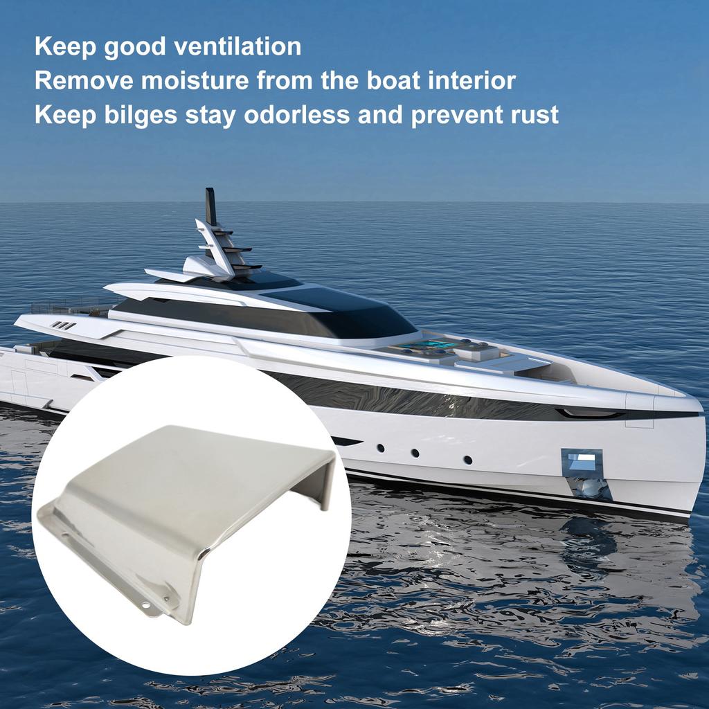 Boat Vent Cover Boat Cowl Vent Marine Vent Cover 304 Stainless Steel with Nylon Base Moisture Proof for Boats Yachts Accessory