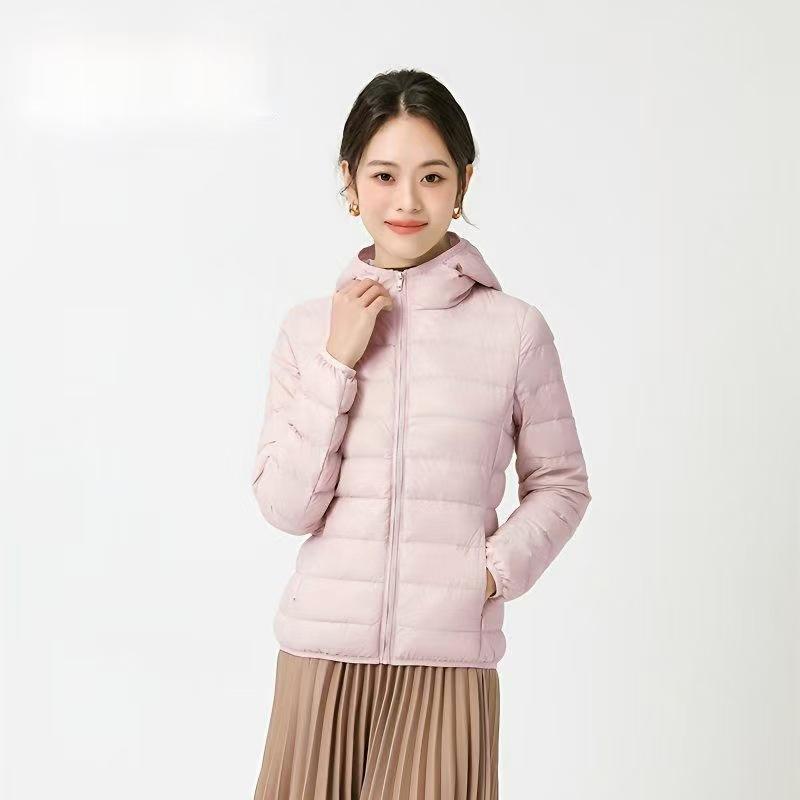 Light down jacket women's hooded new autumn and winter casual small white duck down warm and cold coat