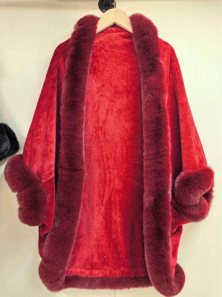 Qipao Hochzeitskleid mit Schal - 2025 Herbst/Winter Kollektion: Warmer dicker Ärmelstil
