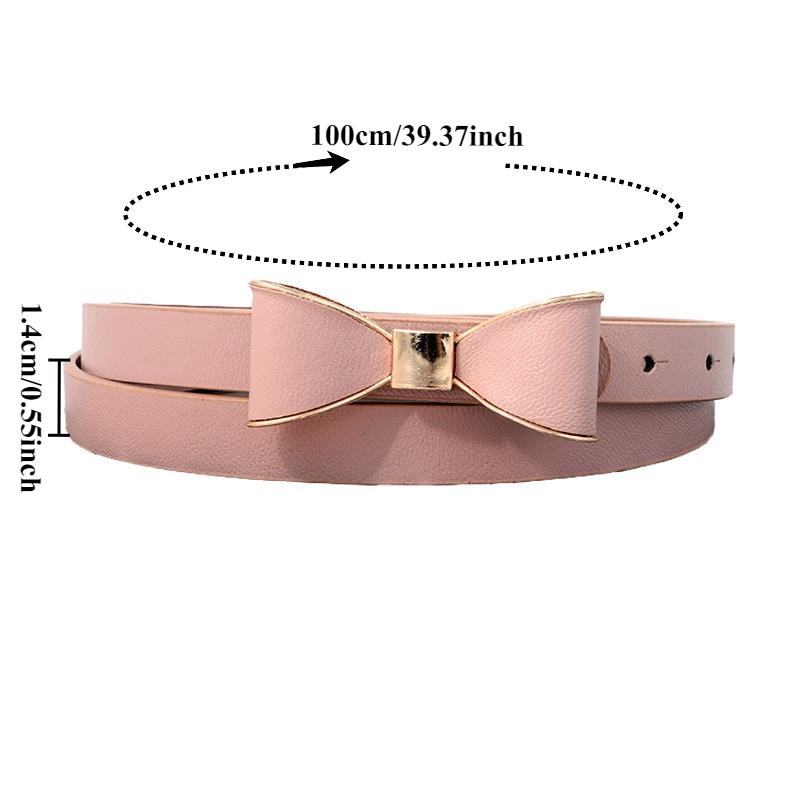 New Arrival Small Decorative Leather Belt for Dresses Simple and Stylish Slim-Fit Women’s Belt Candy-Colored Bow for Dresses